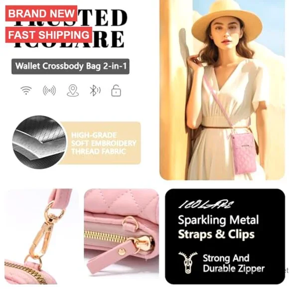 Small Crossbody Bag Vegan Leather Wallet with Card Slots for Phone - Picture 6 of 7